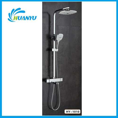 Maaaring iurong na Square Shower Rod Set